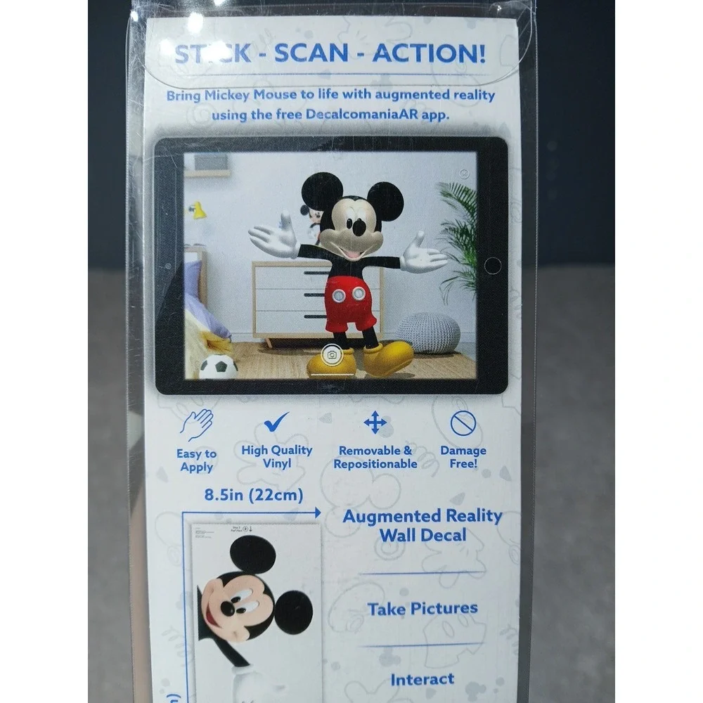 Disney Jr MICKEY MOUSE 13x16 Augmented Reality Wall Decal New Reposition Kids